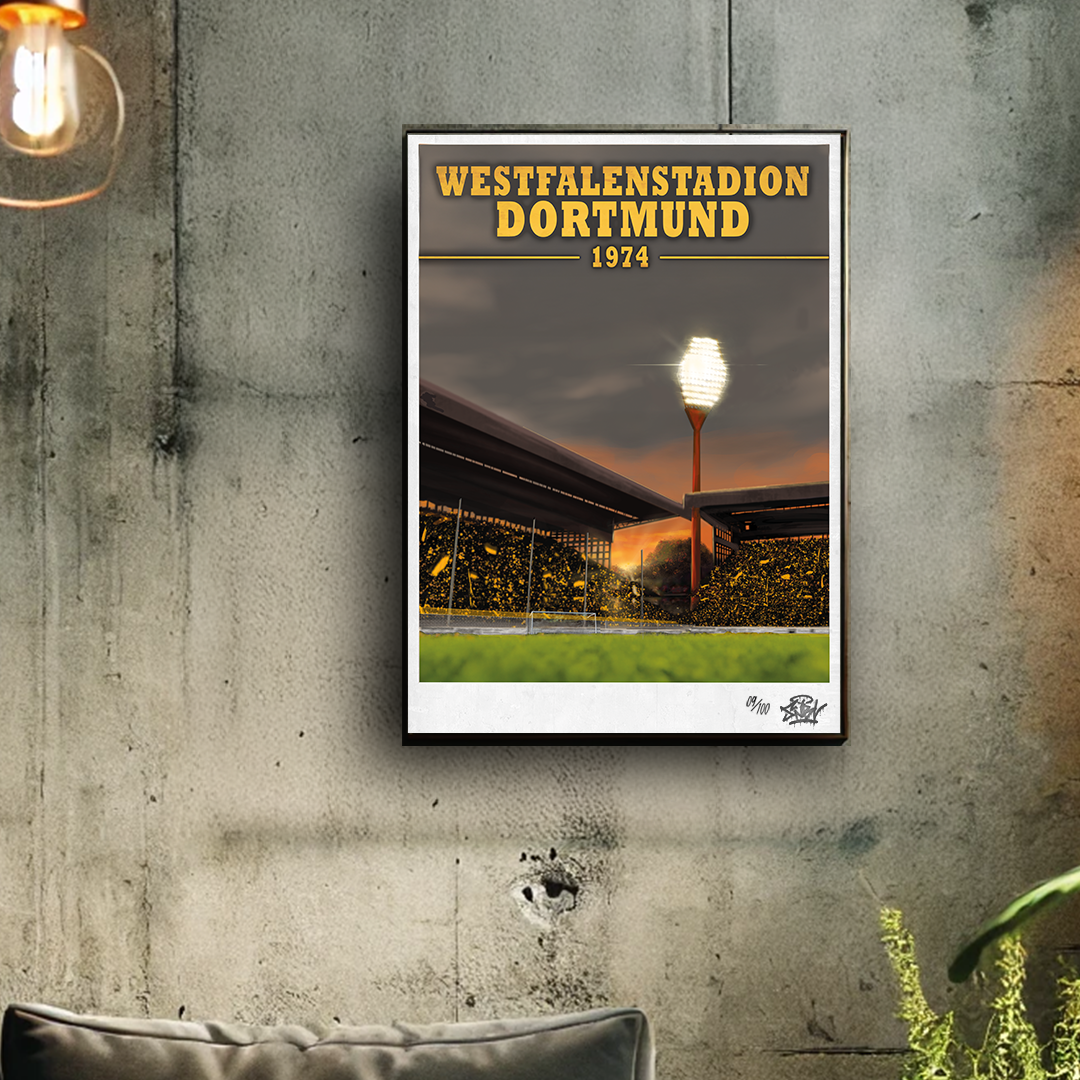 Limited edition art print – Westfalenstadion Dortmund “Vintage” (DIN A2)
