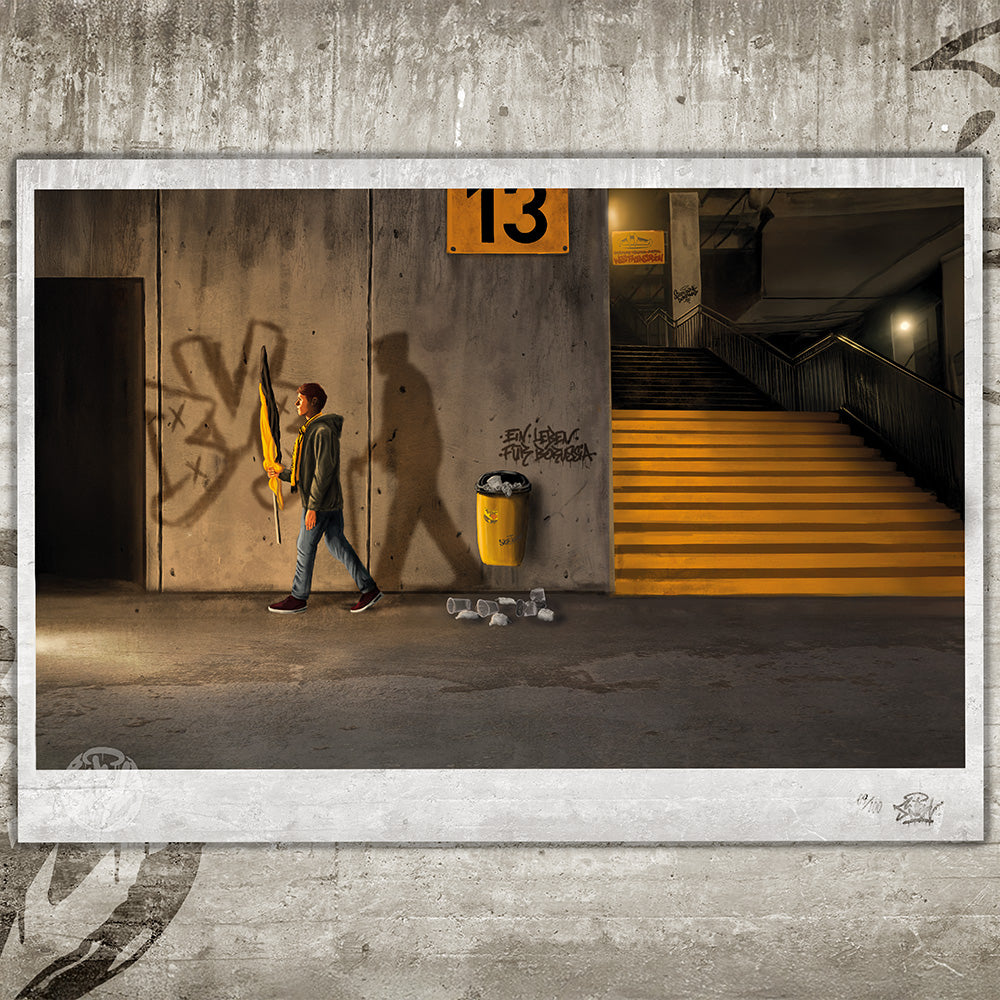 Limited edition art print – BVB Fan “Never walk alone” (DIN A2)