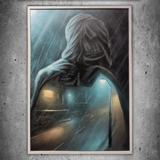 Orginal Leinwand "Rainy Night" 100x70 CM
