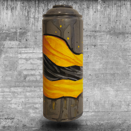 Handbemalte Sprühdose I Schwarz-gelbe Fahne 2 I [51 /60]