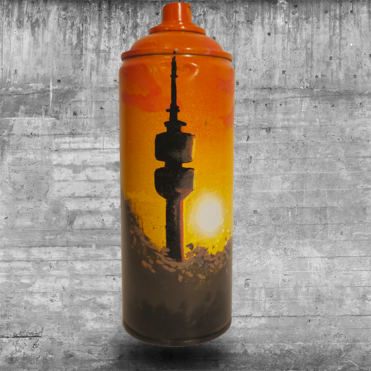 Handbemalte Sprühdose I Florianturm Sonnenuntergang I [54/60]