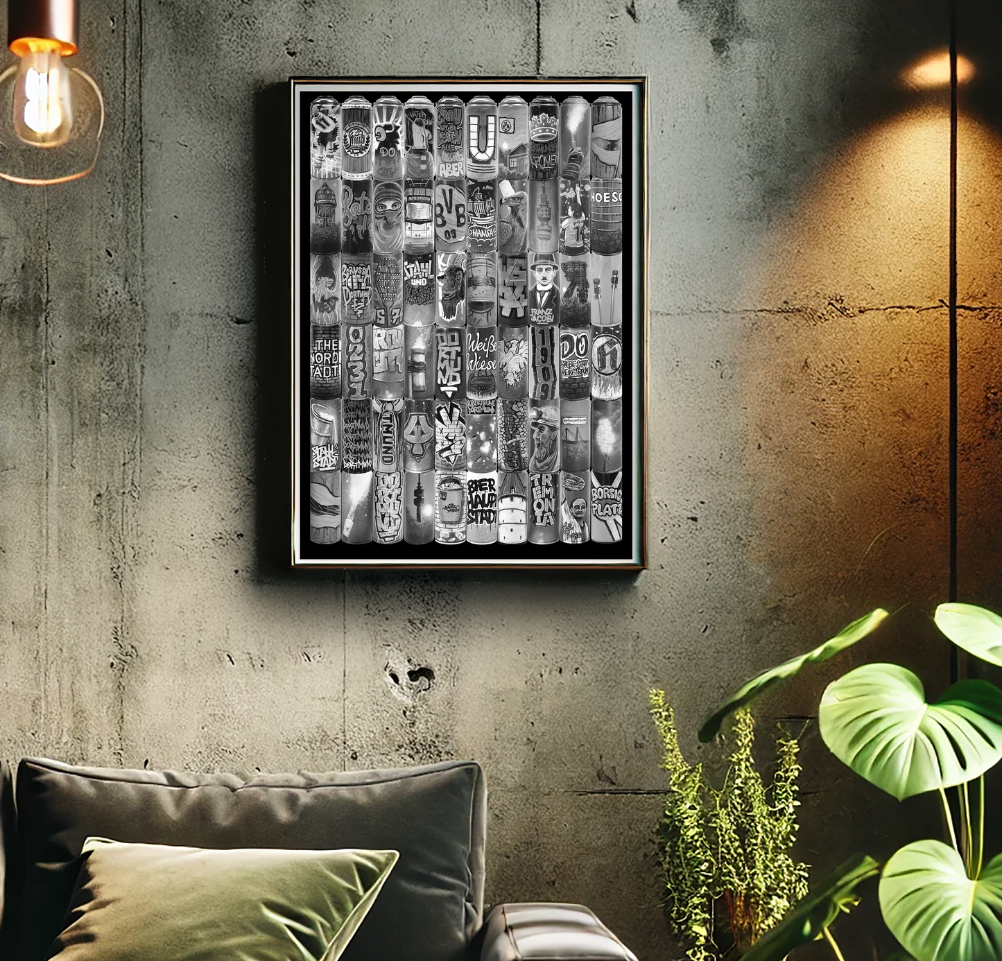 Limitierter Kunstdruck "60 Spraycans" black'n'white (DIN A2)