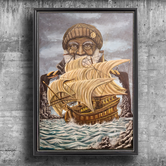 Orginal Leinwand "OLD SAILOR"  [Größe: 90x120cm]