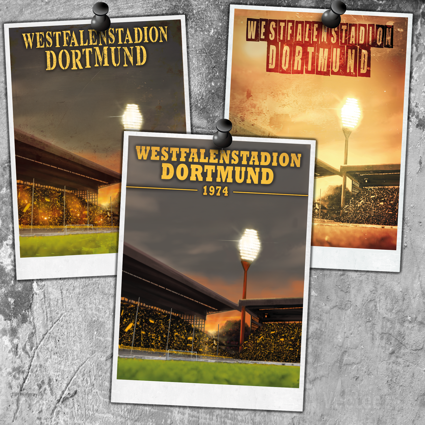 Postkartenset I WESTFALENSTADION DORTMUND I 3 Postkarten im A5 Format