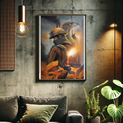 Orginalleinwand Dortmund "Kohle, Stahl, Borussia) (100x140)